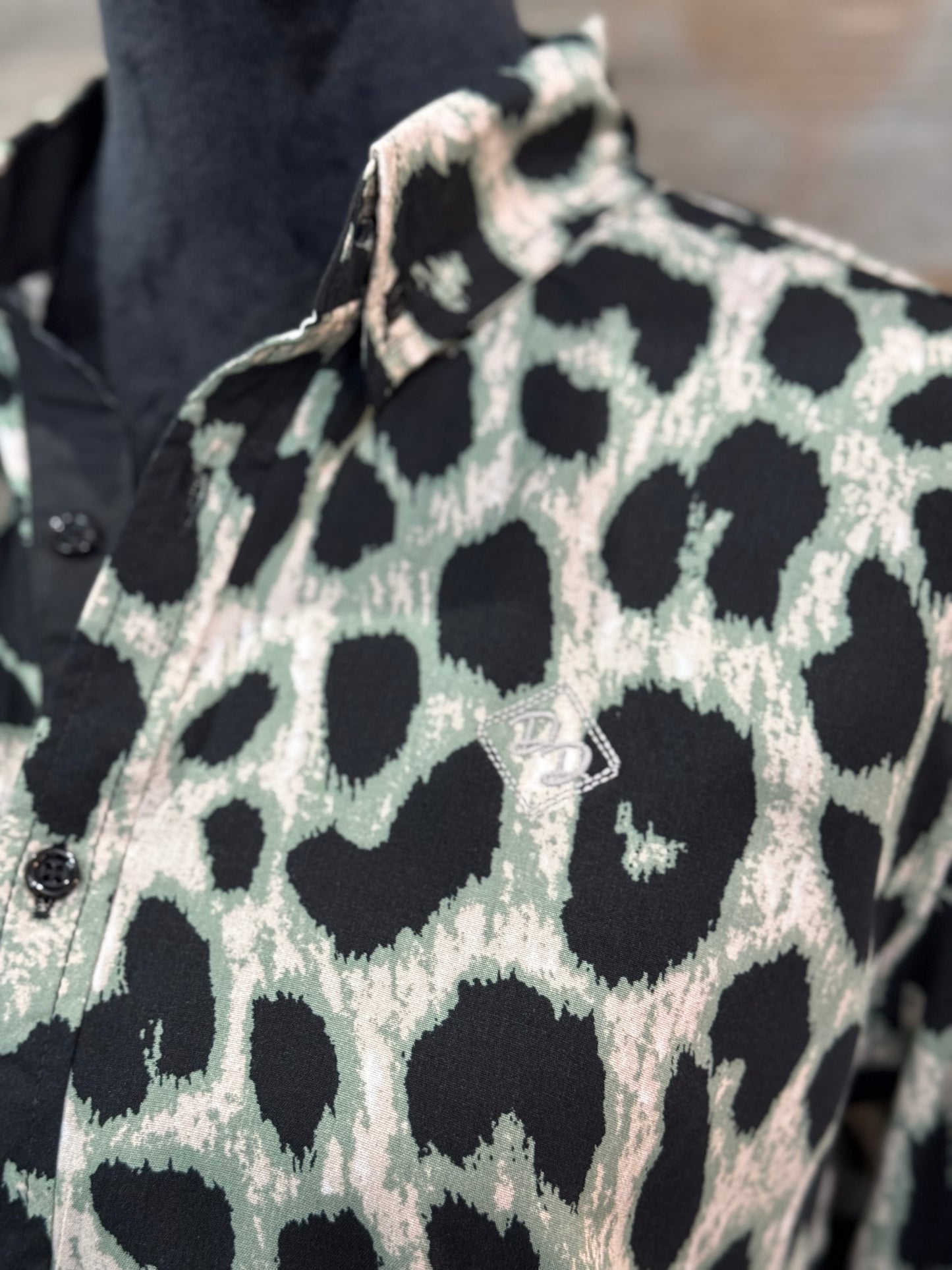 Charming Cheetah Long-Sleeved Button Down