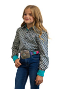 Black with a Twist Youth Long-Sleeved Button Down Shirt