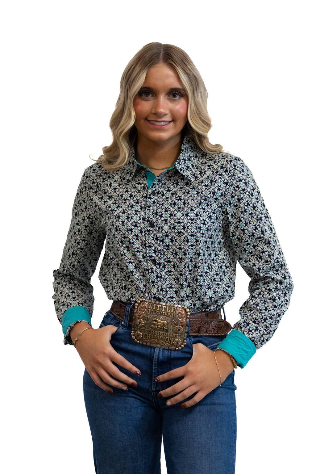 Black with a Twist Youth Long-Sleeved Button Down Shirt