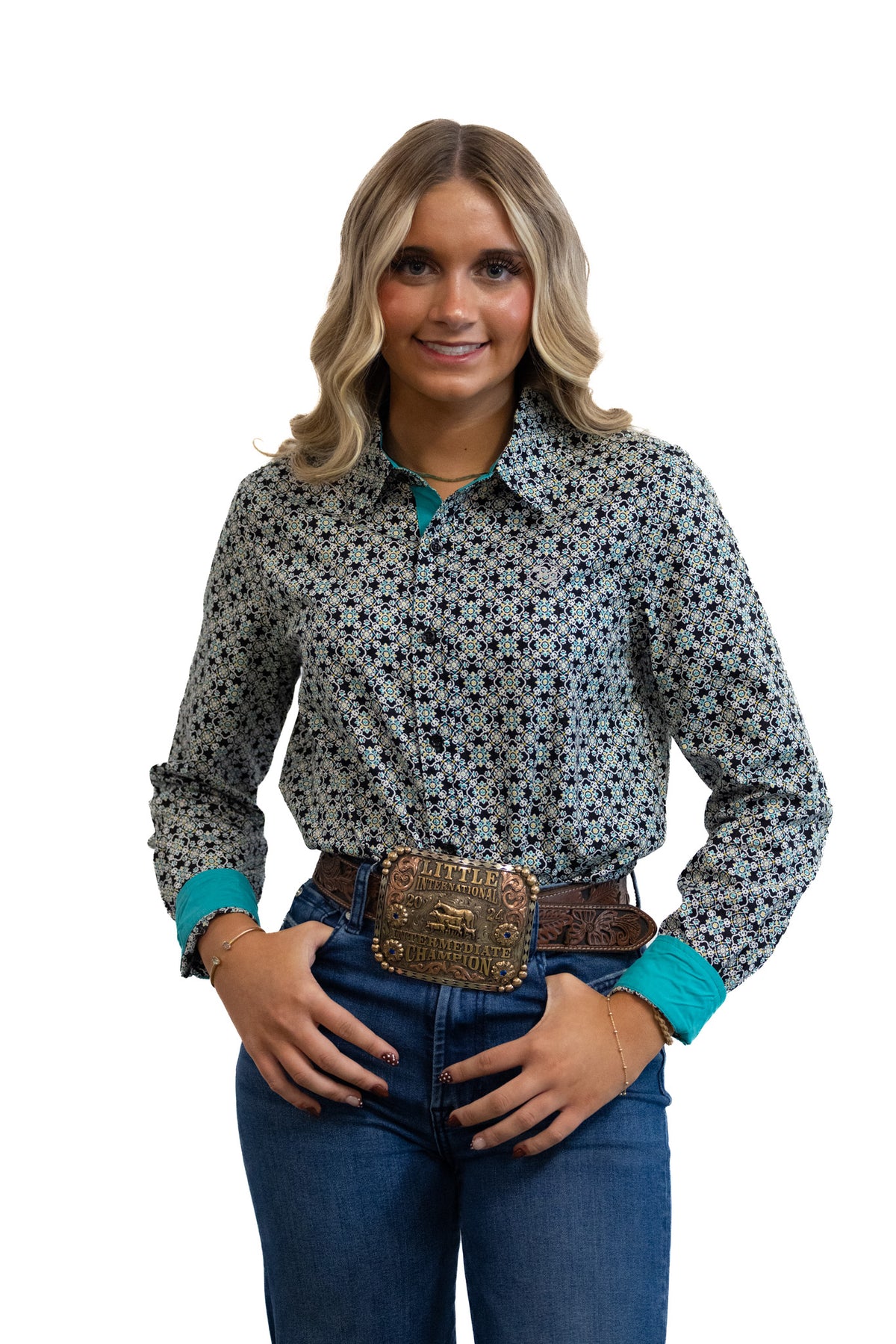 Black with a Twist Youth Long-Sleeved Button Down Shirt