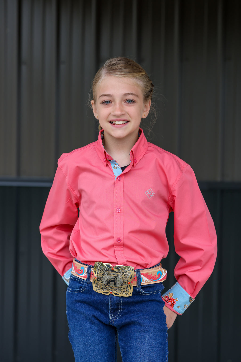 Coral Delight Long-Sleeved Button Down Shirt