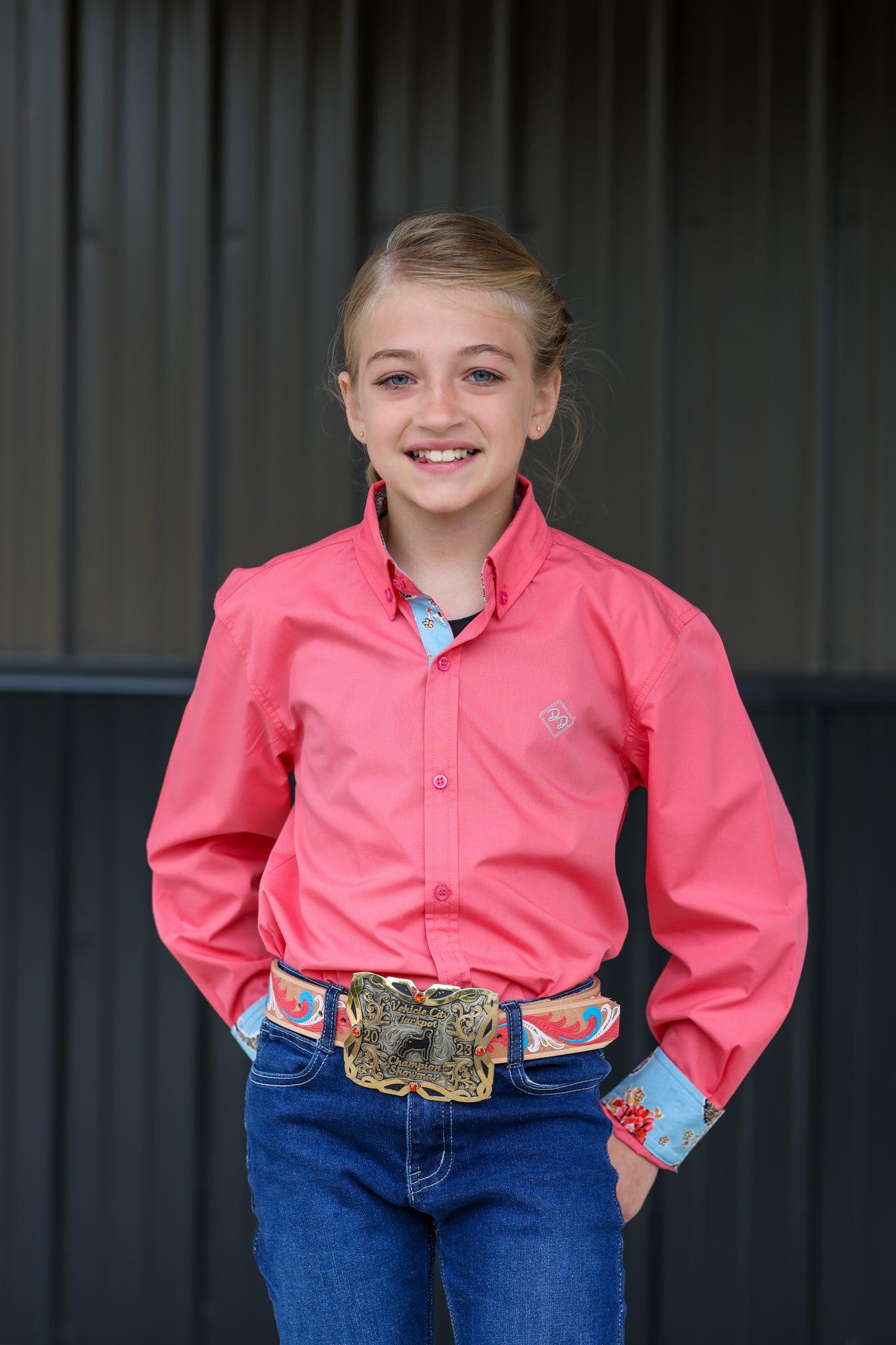 Coral Delight Long-Sleeved Button Down Shirt