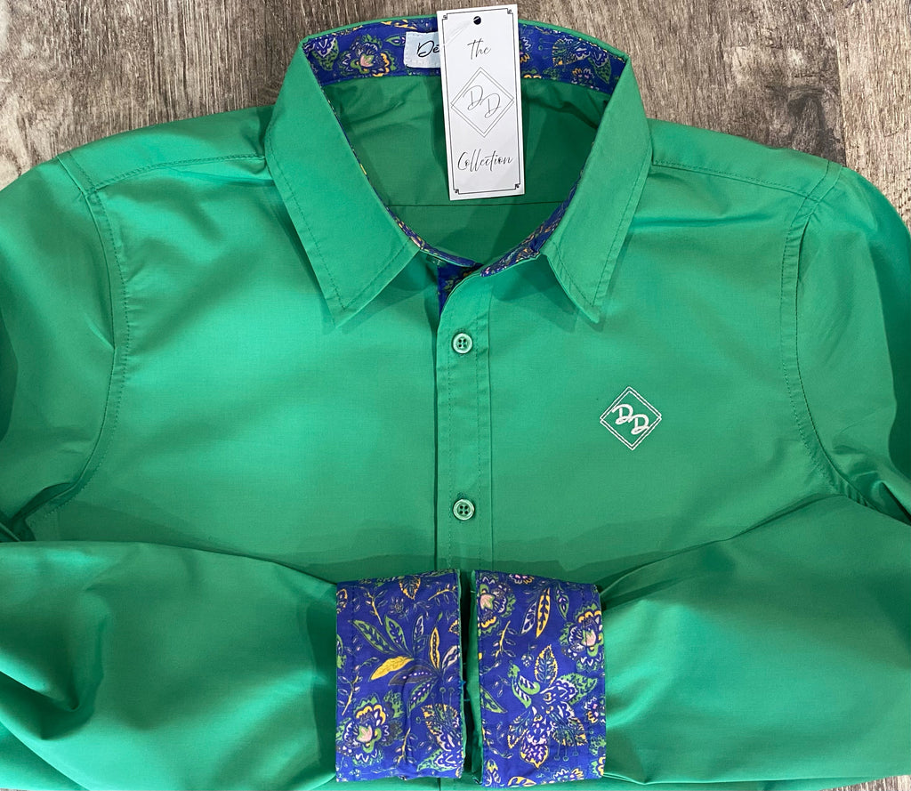 Green with Envy Youth Long-Sleeved Button Down Shirt