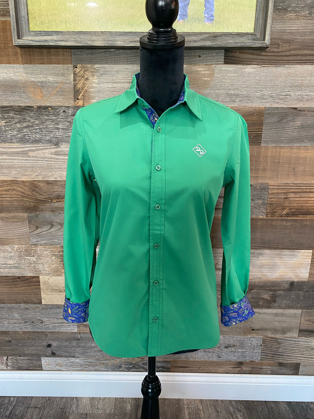 Green with Envy Youth Long-Sleeved Button Down Shirt