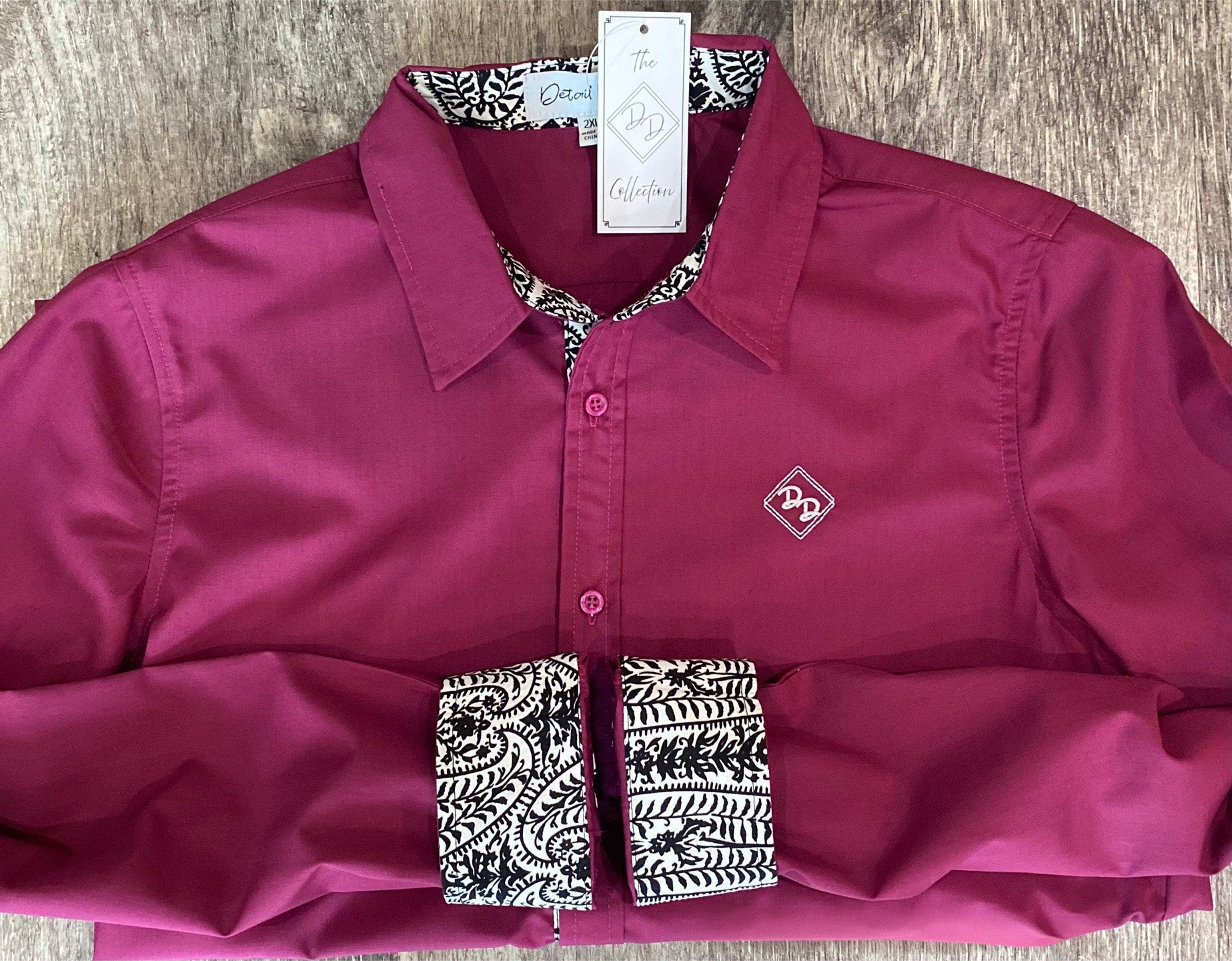 Magic Magenta Youth Long-Sleeved Button Down Shirt