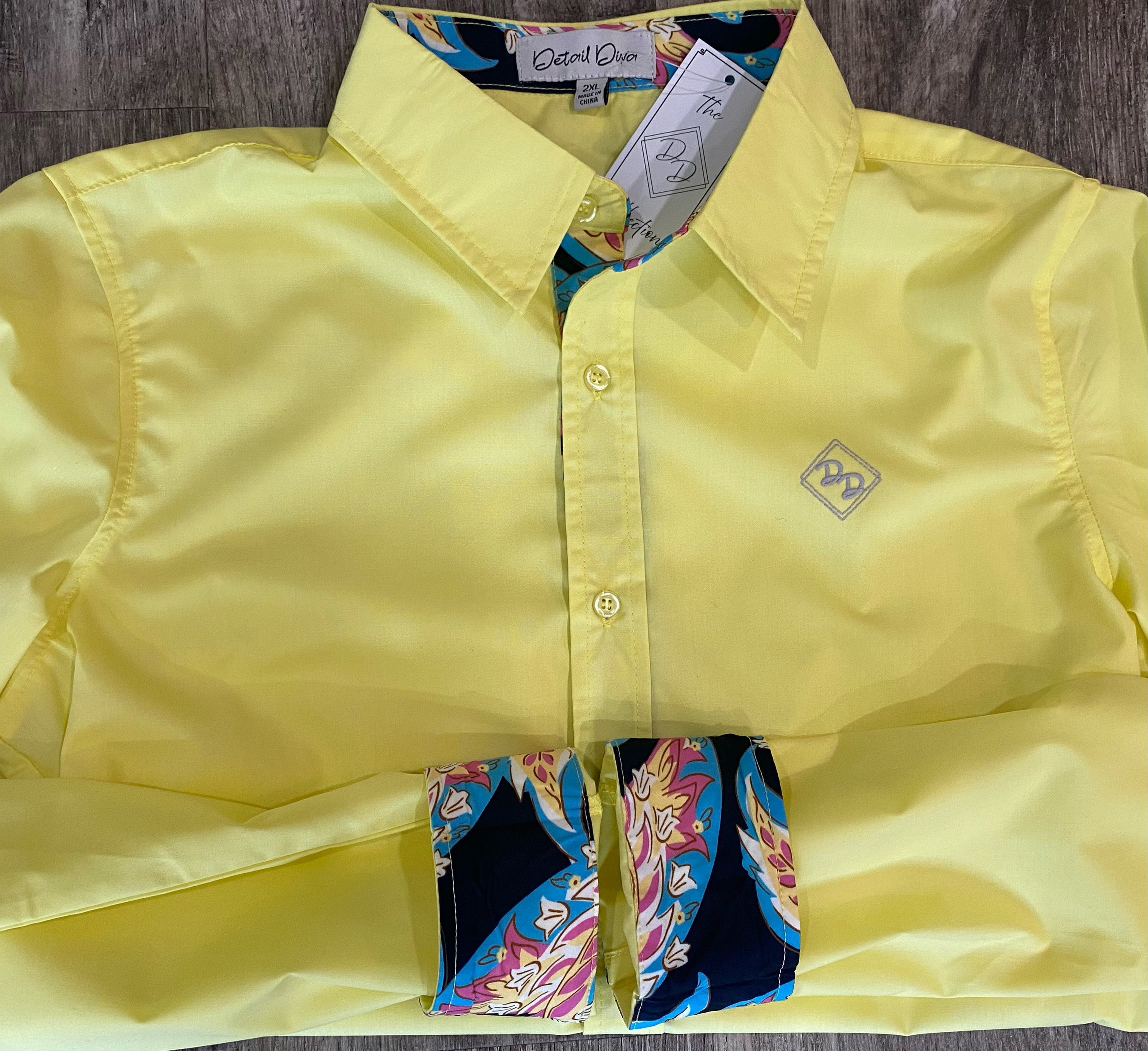 Radiant Yellow Youth Long-Sleeved Button Down Shirt