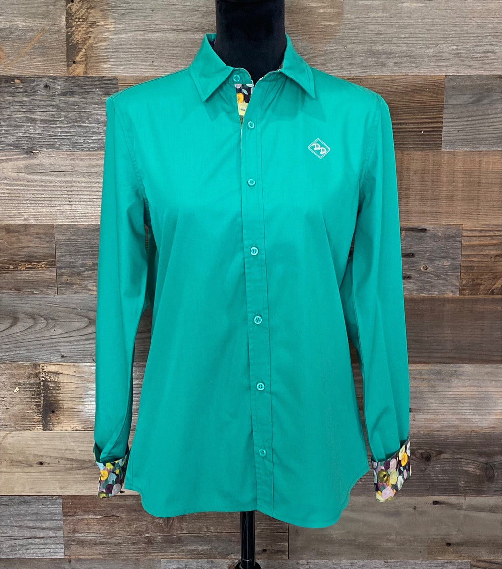 Tempting Teal Youth Long-Sleeved Button Down Shirt