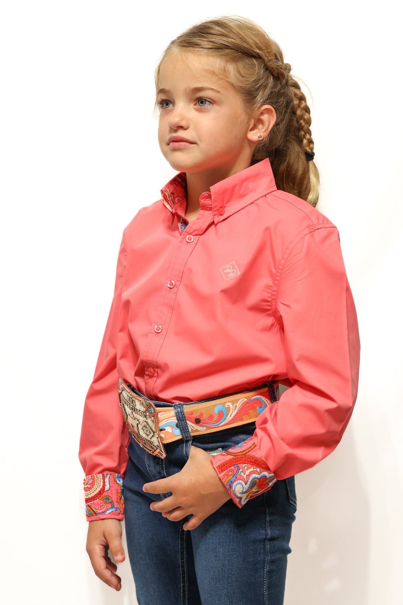 Sassy Salmon Long-Sleeved Button Down Shirt