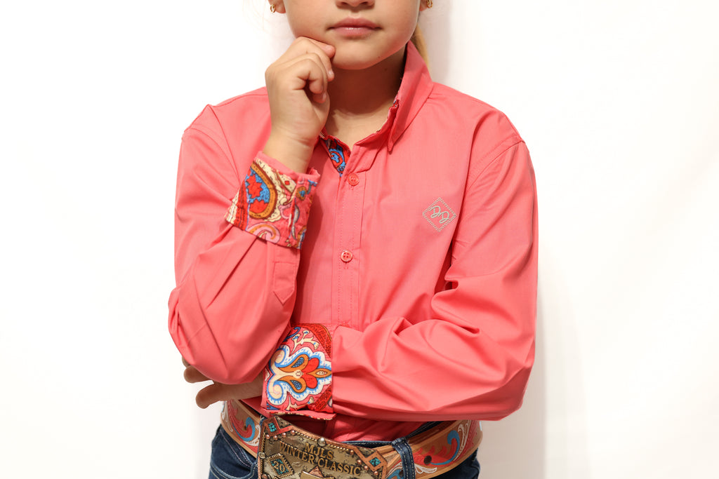 Sassy Salmon Long-Sleeved Button Down Shirt