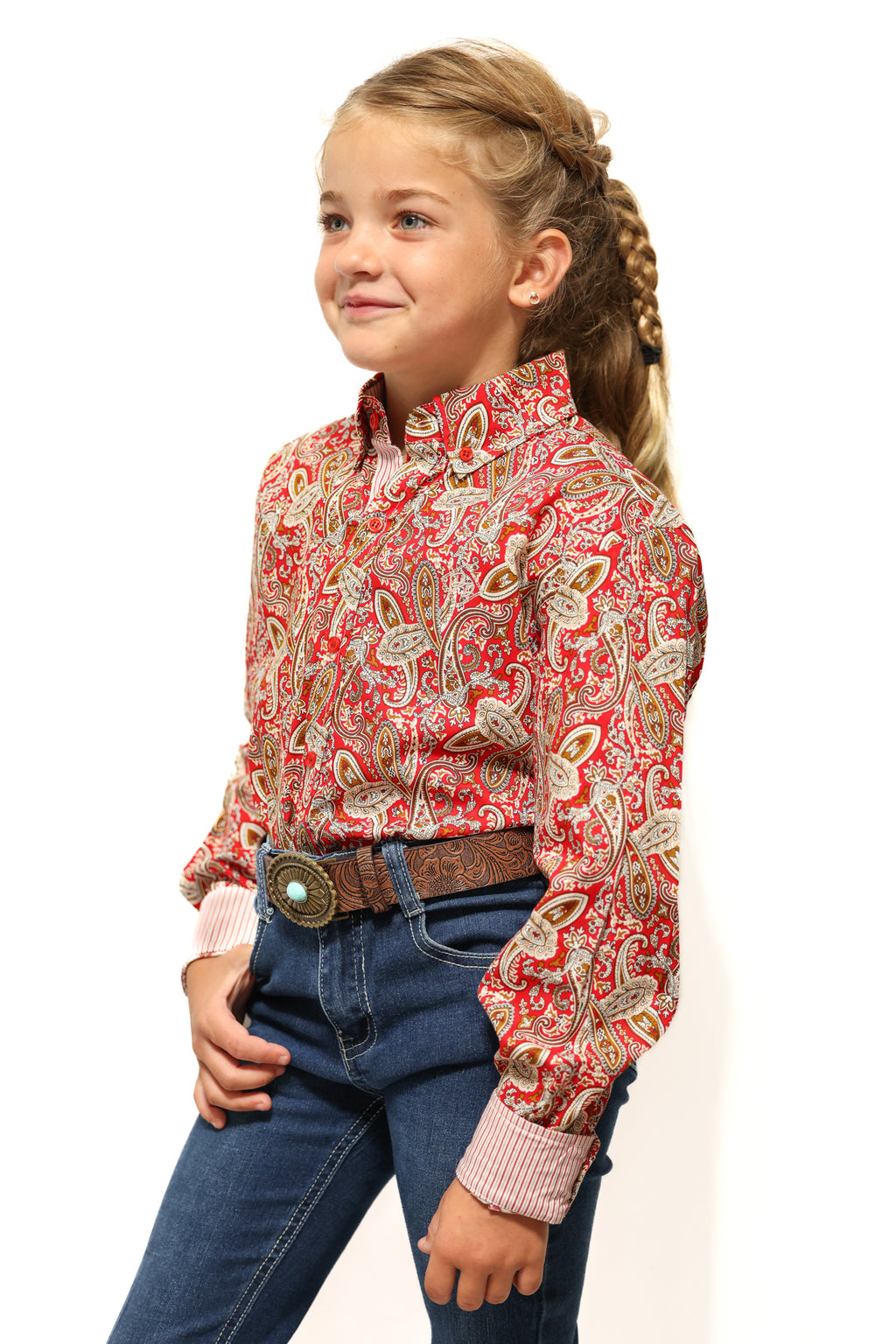 Crimson Paisley  Long-Sleeved Button Down Shirt