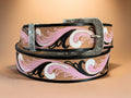 Pink, White and Black Hand-Painted Belt