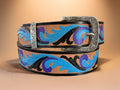 Blue and Purple Hand-Painted Belt