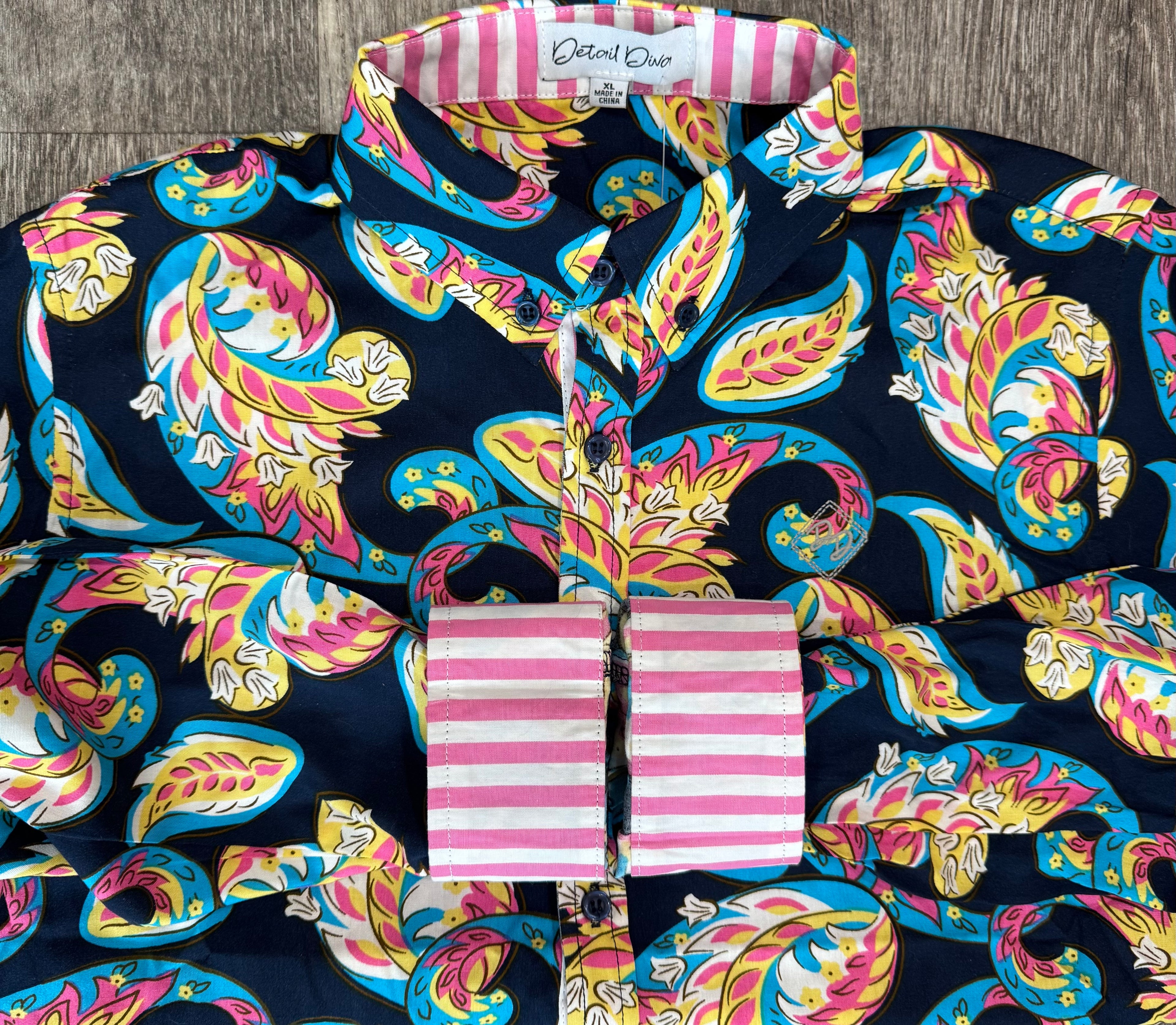 Midnight Paisley Youth Long-Sleeved Button Down Shirt