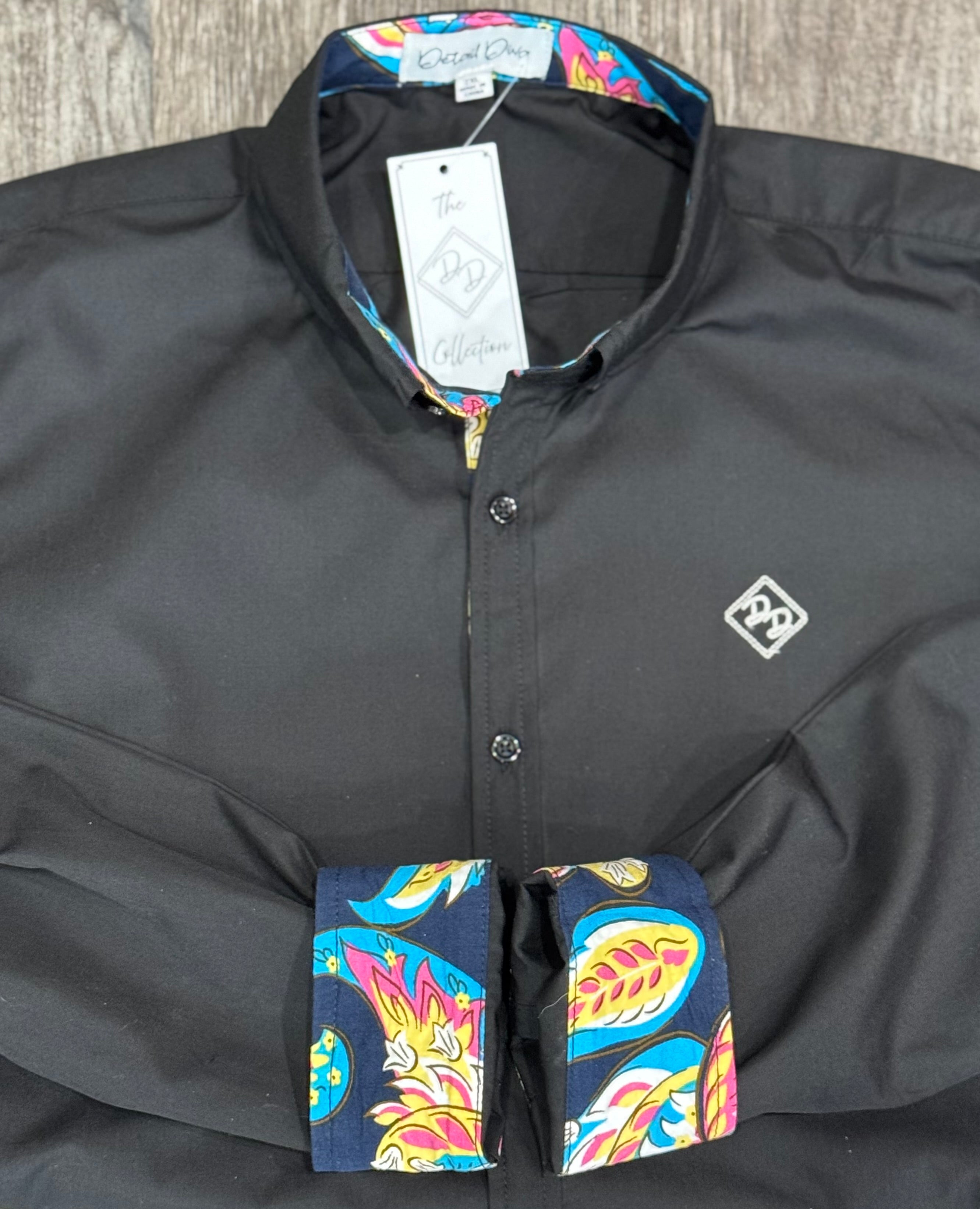 Classically Black Long-Sleeved Button Down Shirt