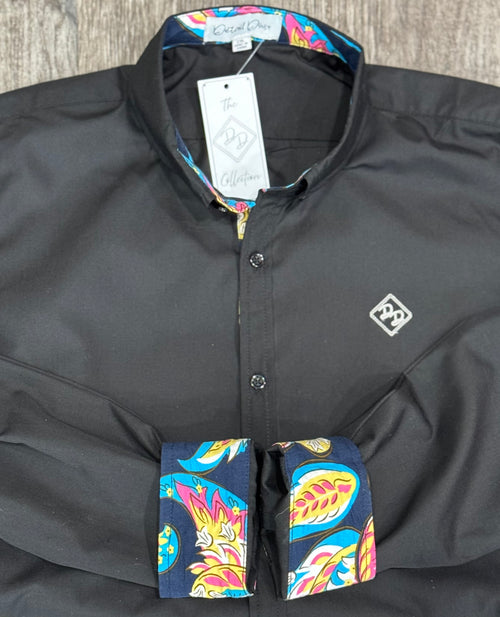 Classically Black Long-Sleeved Button Down Shirt